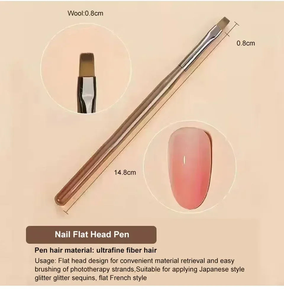 9PCS Nail Brush Liner DIY Painting Pen Manicure Acrylic Drawing Brush for Nail Art Design Nails Tip Display Painting Tool