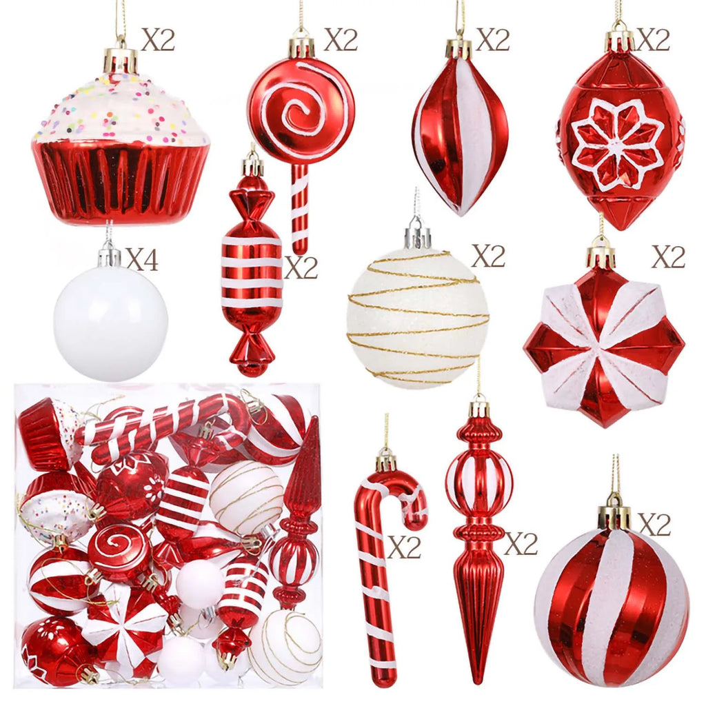 Christmas Decoration Supplies Special-shaped Christmas Balls Canes Candy Cakes Gift Bags Christmas Tree Pendants