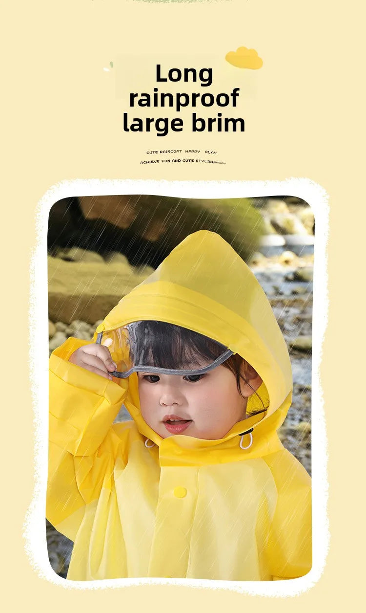 Children's Raincoat for Boys Girls,Full Body Waterproof,Kindergarten Baby for School,Student Only, with Backpack Space, Raincoat