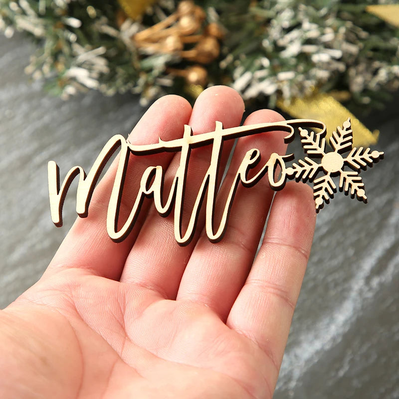 Christmas place cards Christmas stocking tags Merry Christmas gift tags personalized Christmas tags with decors, Wooden paw