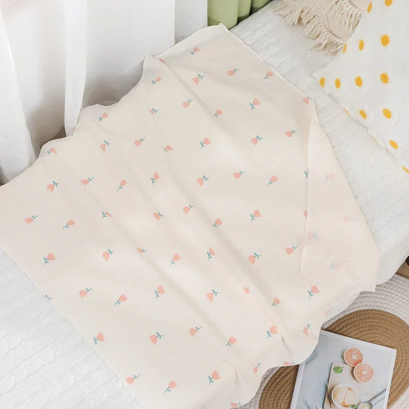 Baby Receive Blanket for Newborn Cotton Muslin Swaddle Blanket Bedding Infant Bath Towel Baby Items Mother Kids