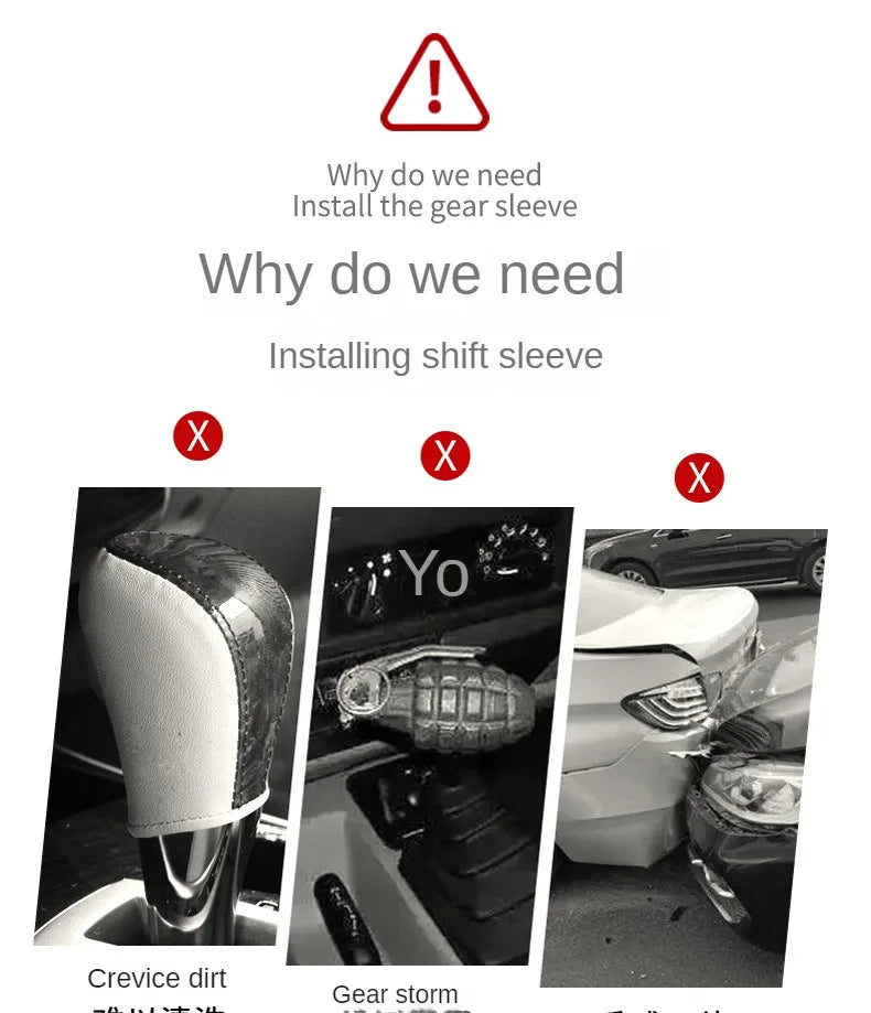 High Quality Car Shift Handle Cover PU Leather Non-slip Wear-resistant Universal Car Automatic Gear Sheath Car Decoration