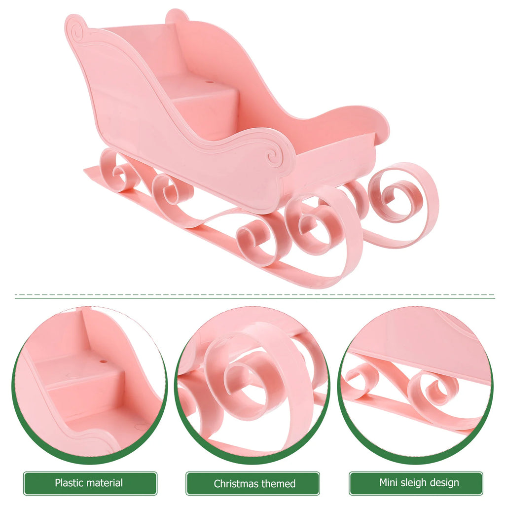 Christmas Tree Ornaments Sleigh Large Village Desktop Table Decoration Mini Adornment Christmas Sleigh Decor Festive Holiday