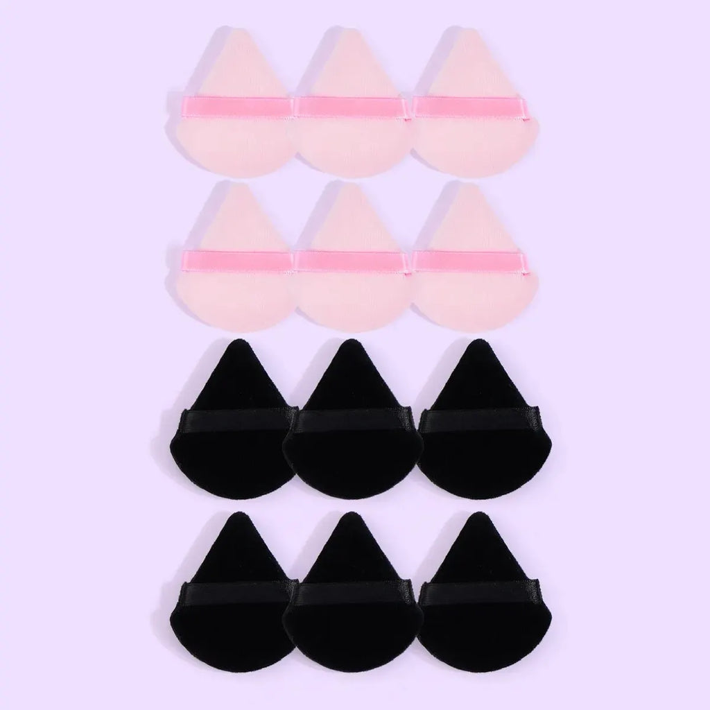 MAANGE 10/12 Pcs Triangle Powder Puff Wet Dry Use For Loose Powder Liquid Cosmetic Soft Plush Powder Puff Makeup Foundation