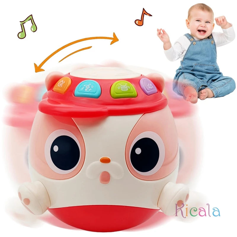 Baby Music Toys Tummy Drum Tumbler Toy Music & Light Early Development Learning Toddler Toy Musical Dog for Boy Girl Gifts