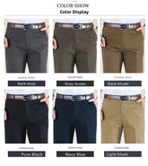 2025 Mens High Waist Loose Straight Cotton Casual Pants