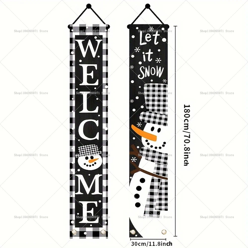 Christmas Door Banner Door Couplet Merry Christmas Decoration For Home 2025 Navidad Kerst Natal Noel Xmas Decor New Year 2026