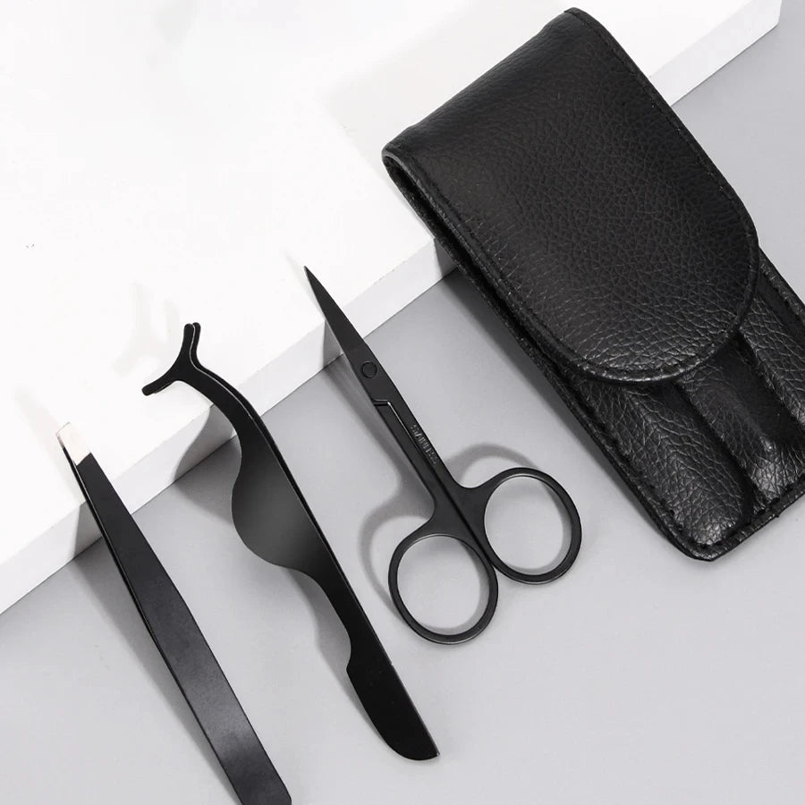 Tweezers Set 3-4pcs Premium Stainless Steel Eyebrow Precision Sharp Tip Tweezers for Body Ingrown and Facial Hair Removal