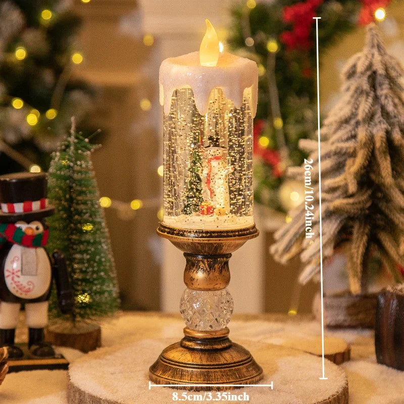 Christmas Decorations Candles Christmas Crystal Snow Lights Children's Birthday Christmas Gifts Scene Layout Holiday Decoration