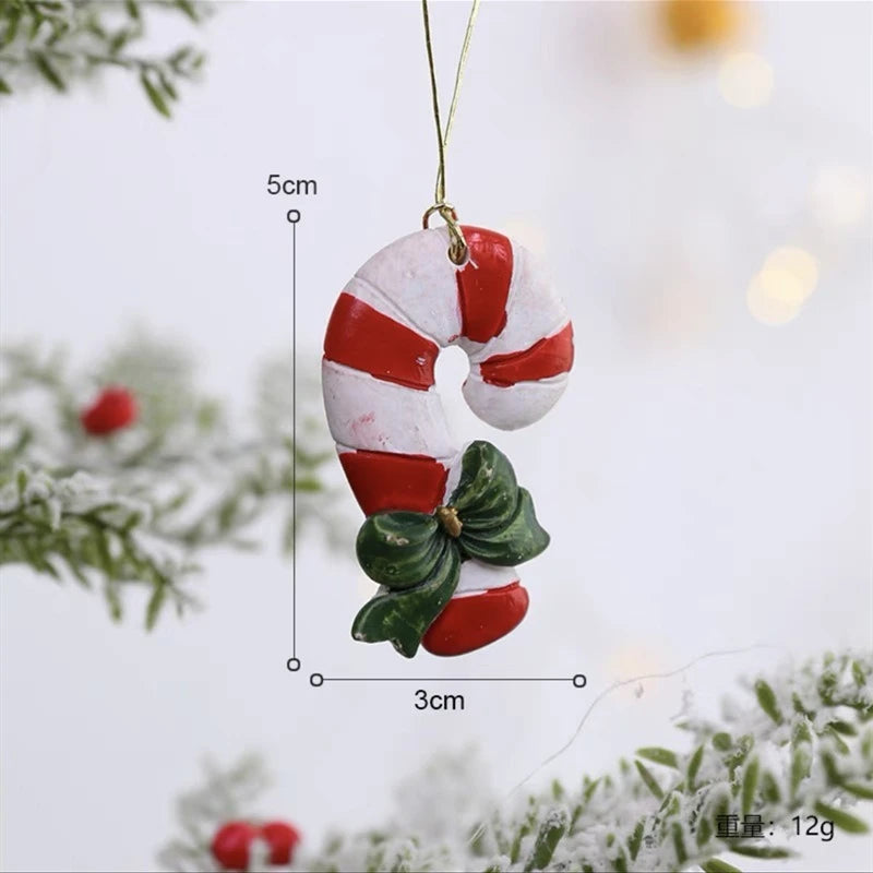 Christmas Resin Tree Decorations Santa Snowman Angel Pendant Ornament DIY Kids Toys Noel Navidad Kerst 2023