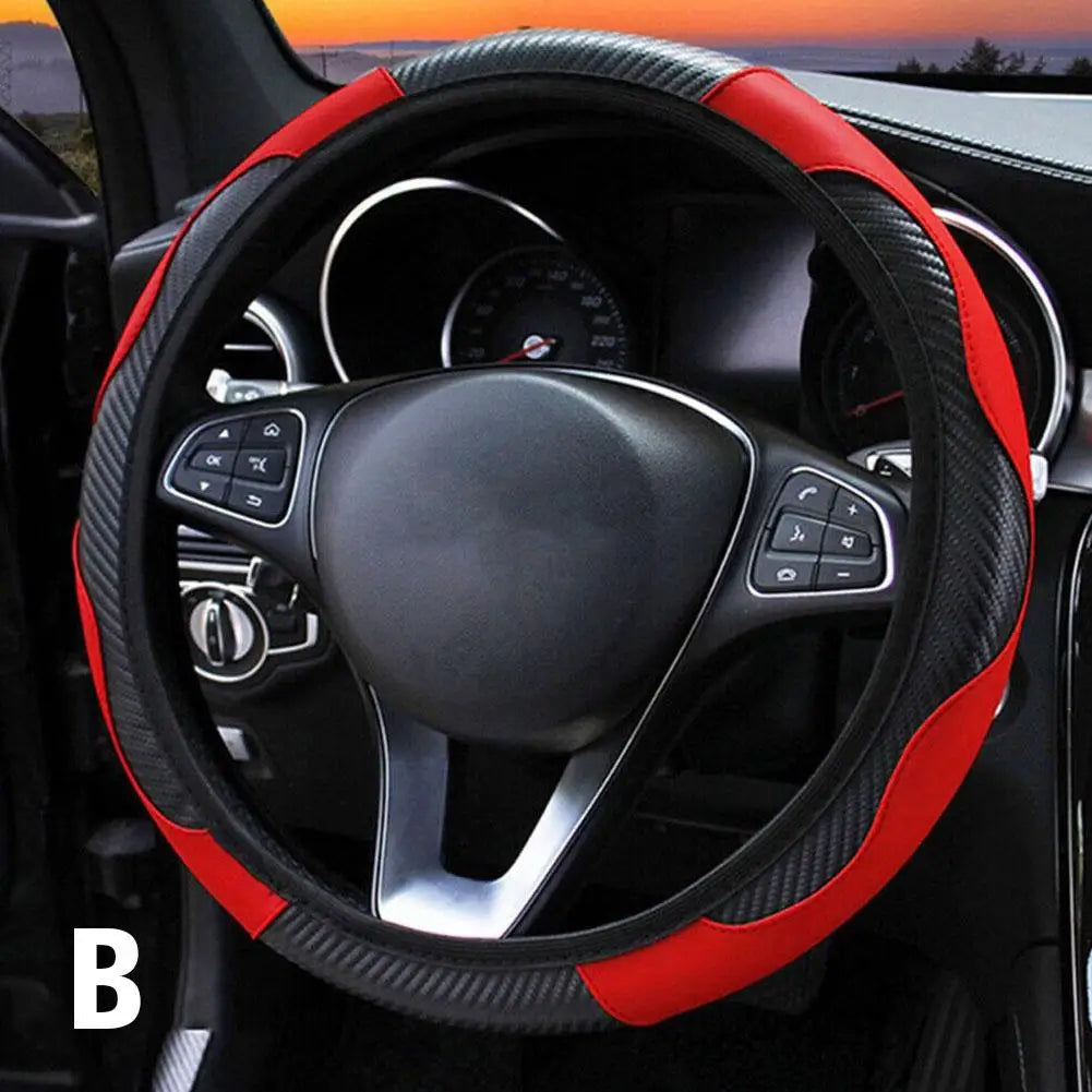 Universal Leather Car Steering Wheel Cover For Renault Megane 2/3 Captur Clio Scenic Duster Kudjar Triber Auto Accessories