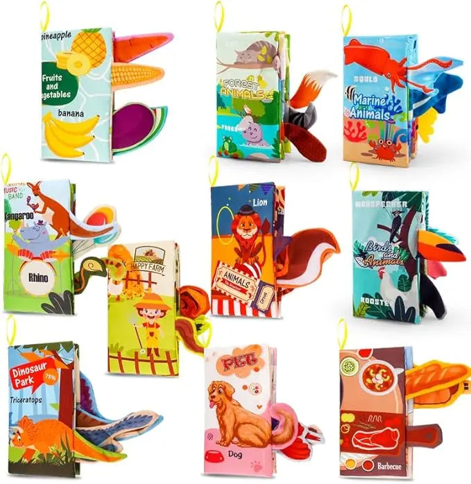 Baby Books Toys, Baby Books 0-6 Months, 3PCS Touch and Feel Cloth Crinkle Soft Books, Toys for 0-3-6-12-18 Months Infant Newborn