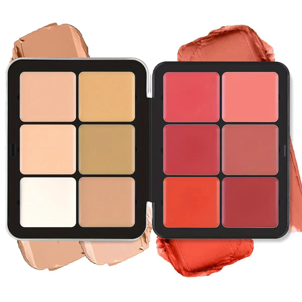 12-Color Iron Box Blusher Plate Multi-Color Cream Blush Plate Concealer Plate Contour and Highlighter Palette Makeup Blush Face