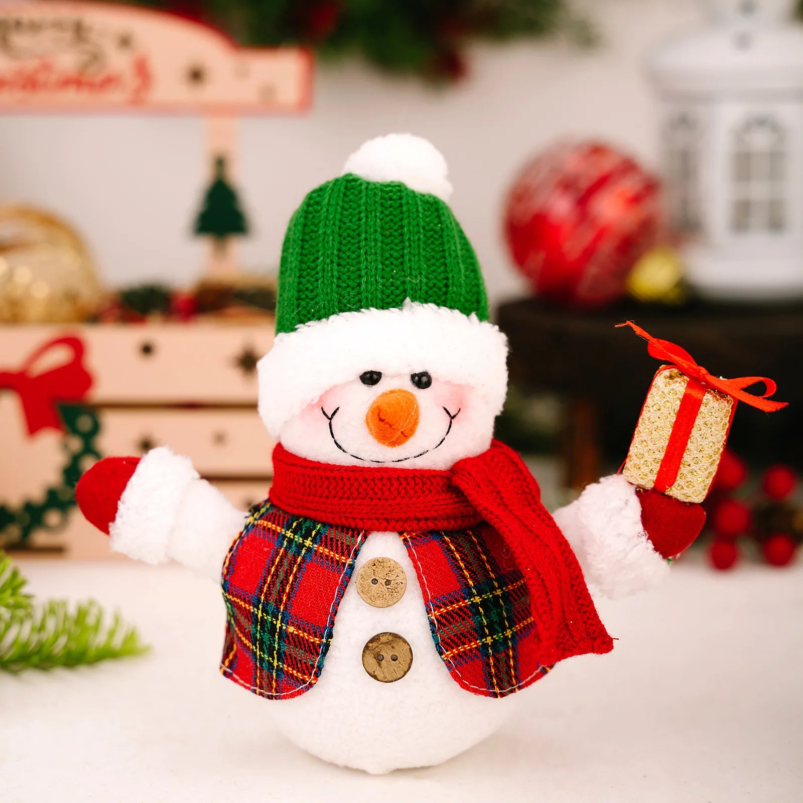 Christmas Glowing Snowman Decoration with Lights Snowman for Table Ornament Creative Gift Decoracion Para El Hogar