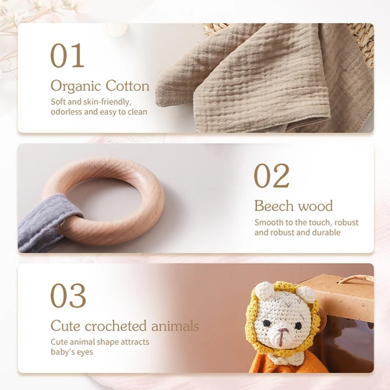 Baby Rattle Toys Newborn Animal Appease Towel Keepsakes Memories Milestone Cards Baby Birth Monthly Bath Accessories Photography