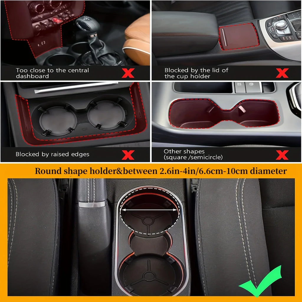 Car Cup Holder Expander Cupholder Adapter Multipurpose Auto Interior Expandable Organizer Storage Accessories With Phone Holder