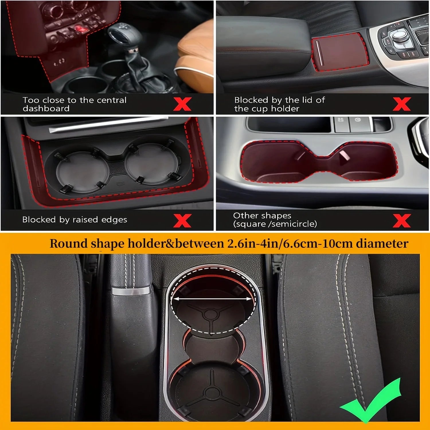 Car Cup Holder Expander Cupholder Adapter Multipurpose Auto Interior Expandable Organizer Storage Accessories With Phone Holder