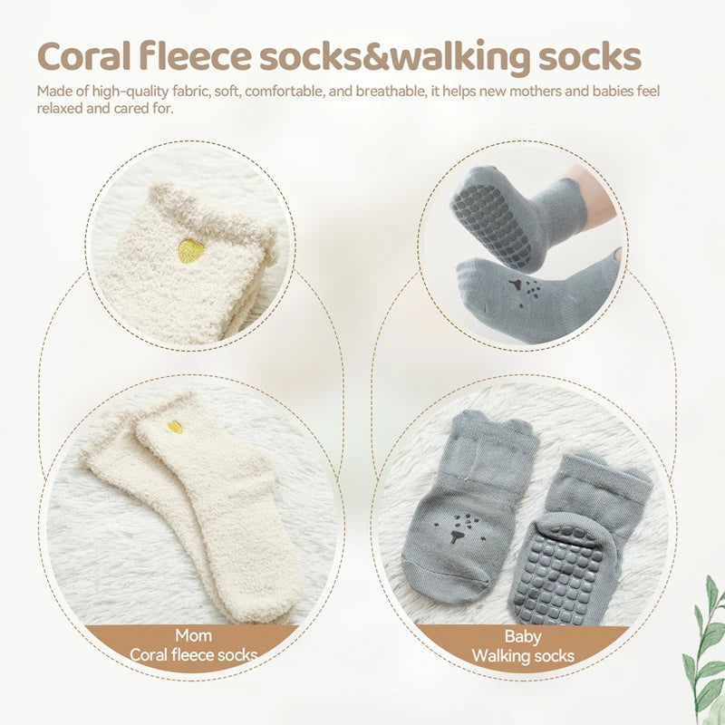 Baby Bathing Set Gift Box Wooden Rabbit Teether Wooden Rattle Cotton Socks Newborn Growth Memorial Card Baby Birth Gift