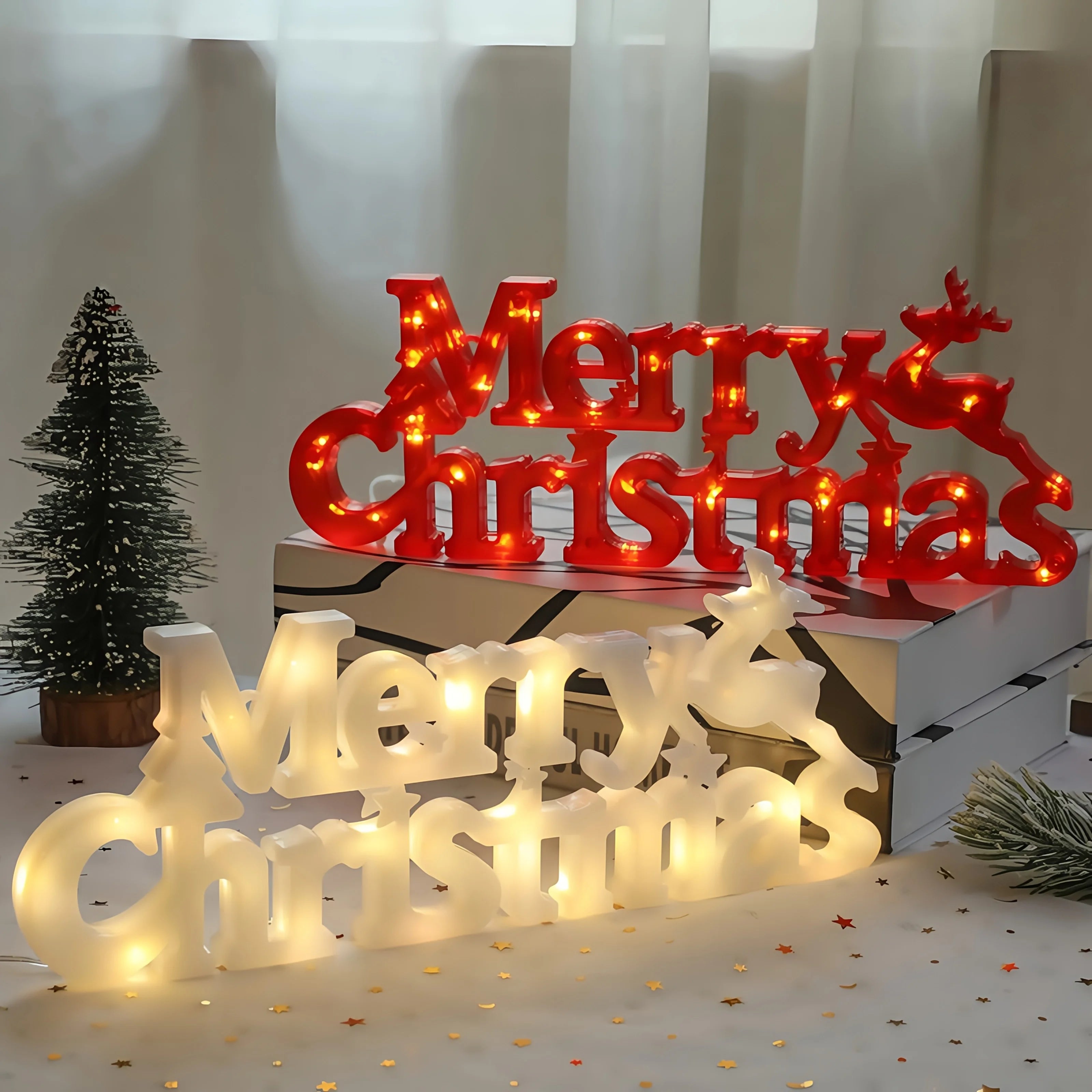 Christmas Decoration New Year Xmas Merry Christmas LED Letter Tag Light String Fairy Garland Home Decoration Christmas Noel Gift