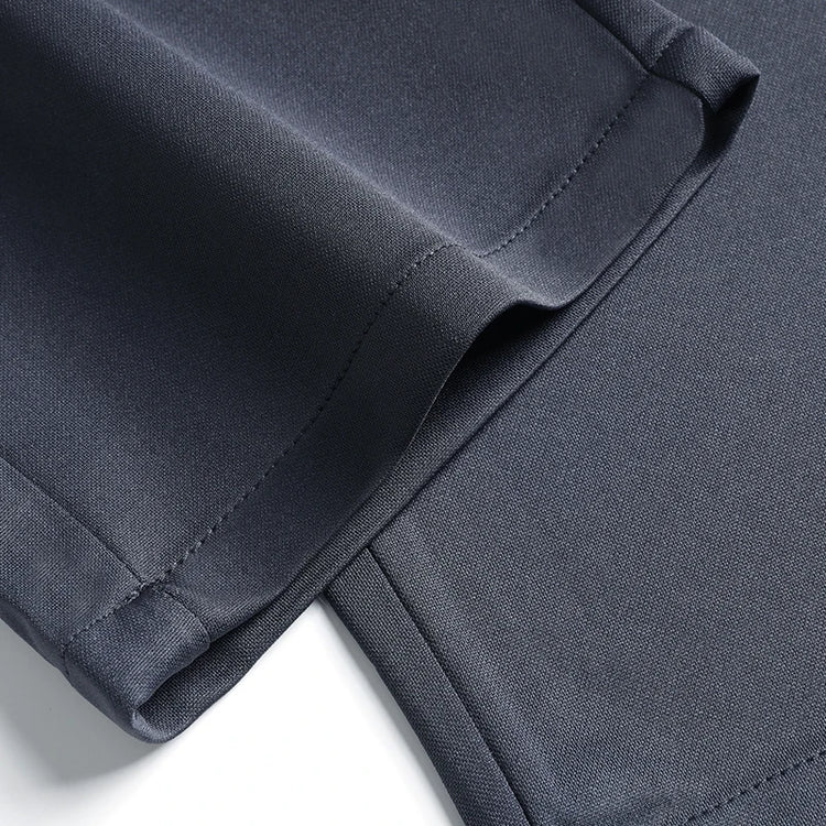 Mens Thin Stretch Straight Summer Pants Silky No-Iron Fabric