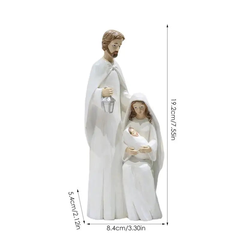 Christmas Holy Family FigurinesPiece Nativity Scene Figurine Wooden Christmas Religious Art Decor Statue Suitable For Home