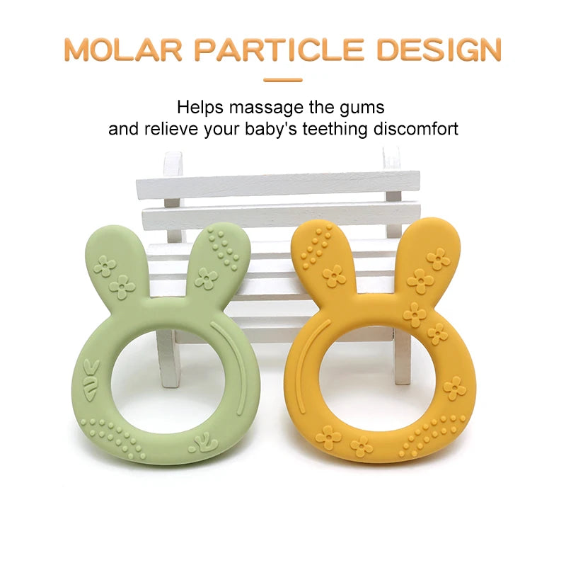 2024 New Baby Teether carrot bunny Shape Silicone Teether Teething Toy Kids Sensory Educational teething Toy