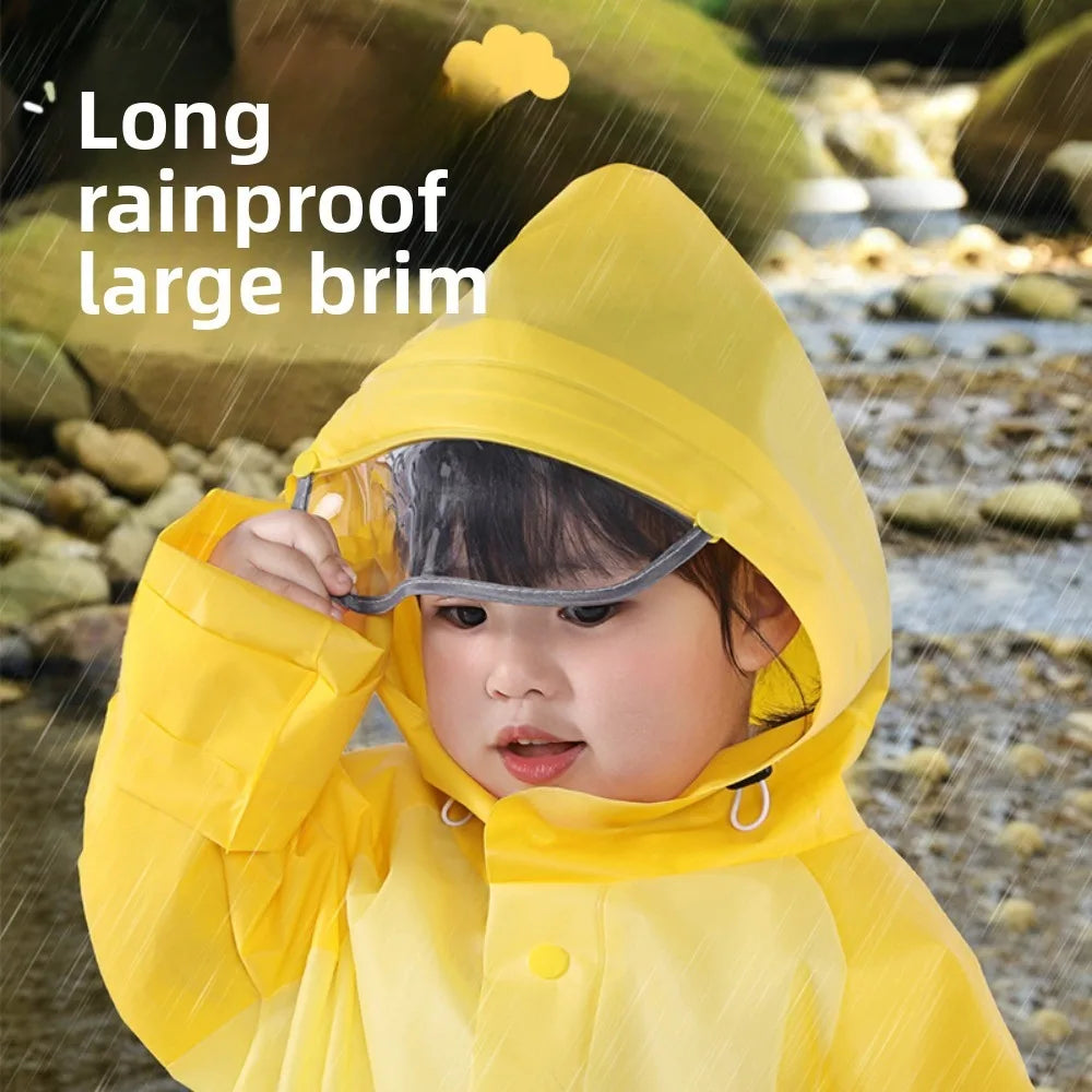 Children's Raincoat for Boys Girls,Full Body Waterproof,Kindergarten Baby for School,Student Only, with Backpack Space, Raincoat