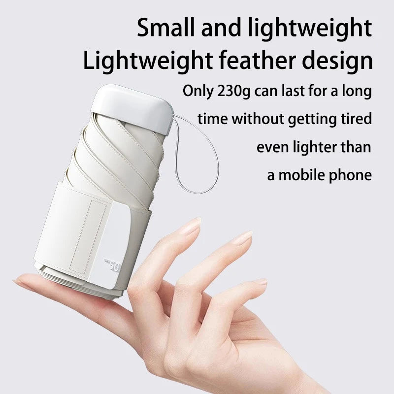 Mini Card Umbrella Sun Umbrella Women's Sunshade Sun Protection Dual-use UV Protection Compact Portable Folding Pocket Umbrella