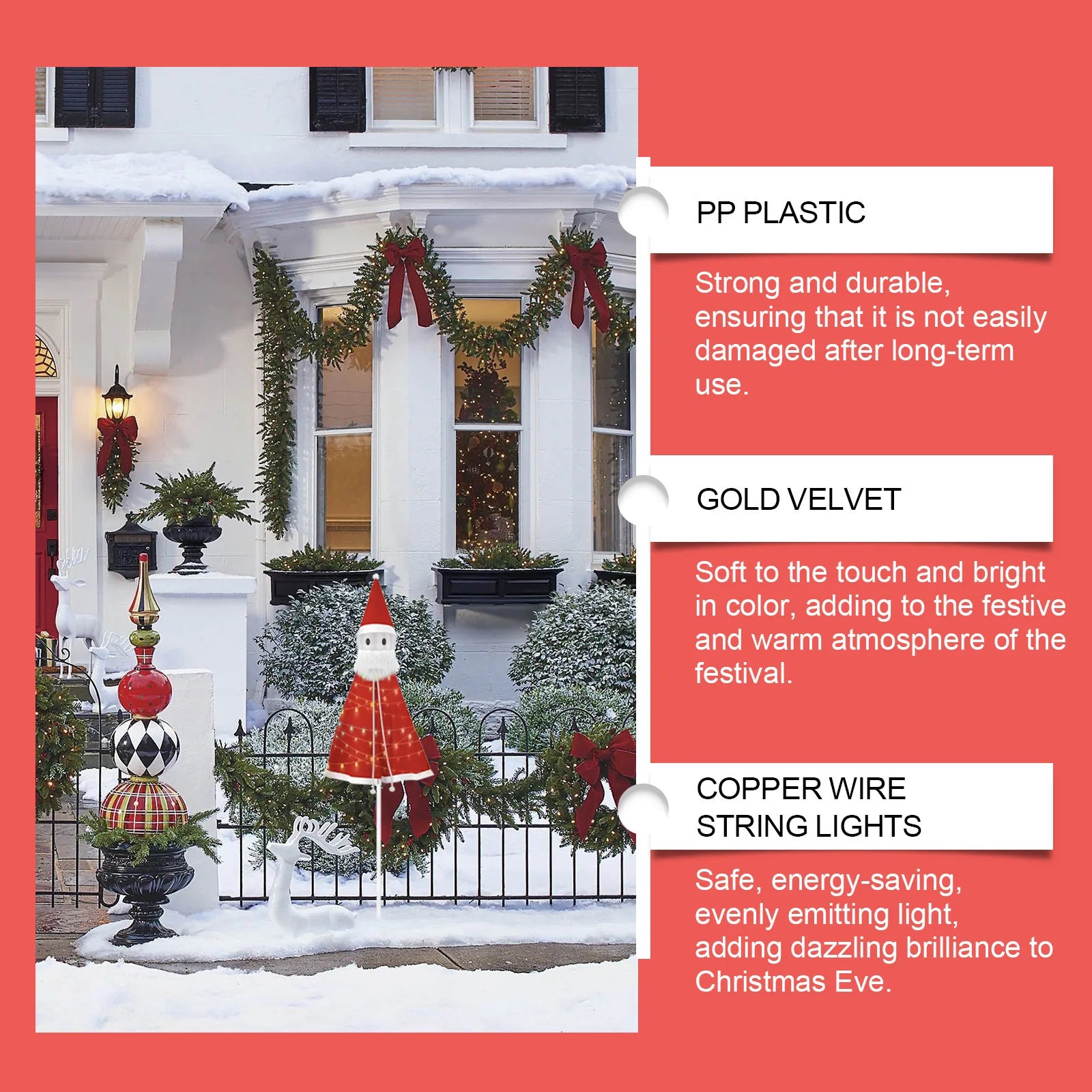 Christmas Santa Claus Decorations Fun Ornaments for Festive Atmosphere Detachable Lightweight Playful Toys