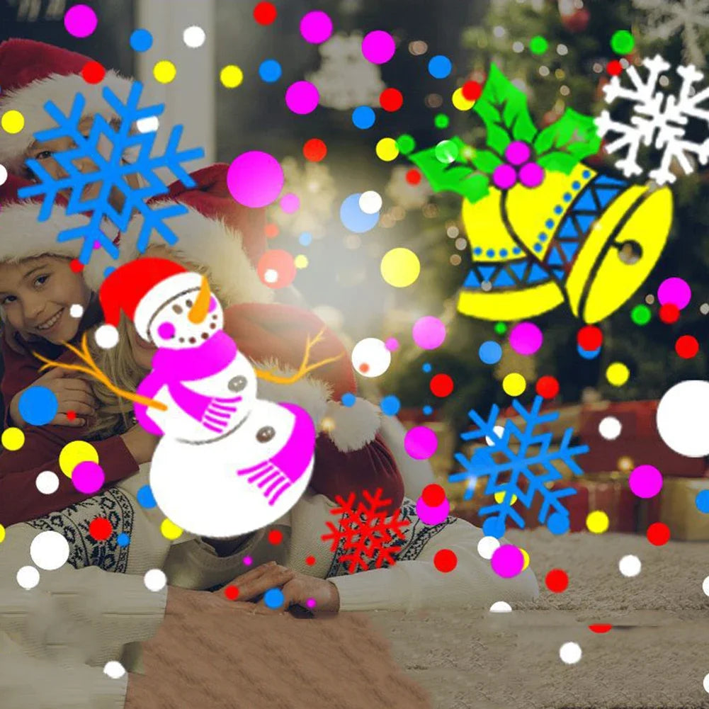 Christmas Window Projector LED Snowflake Snow Elk Laser Projector 16 Patterns Projection Lamp Xmas Party Home Door Decoration