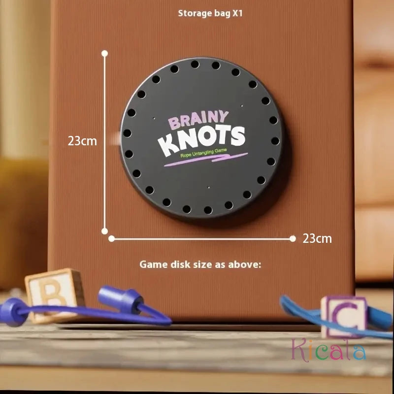 Kid Rope Knots Puzzle Board Game Color Line Twisted Connected Rope Sorting Logic Thinking Challenge Strategy Table Game Toys