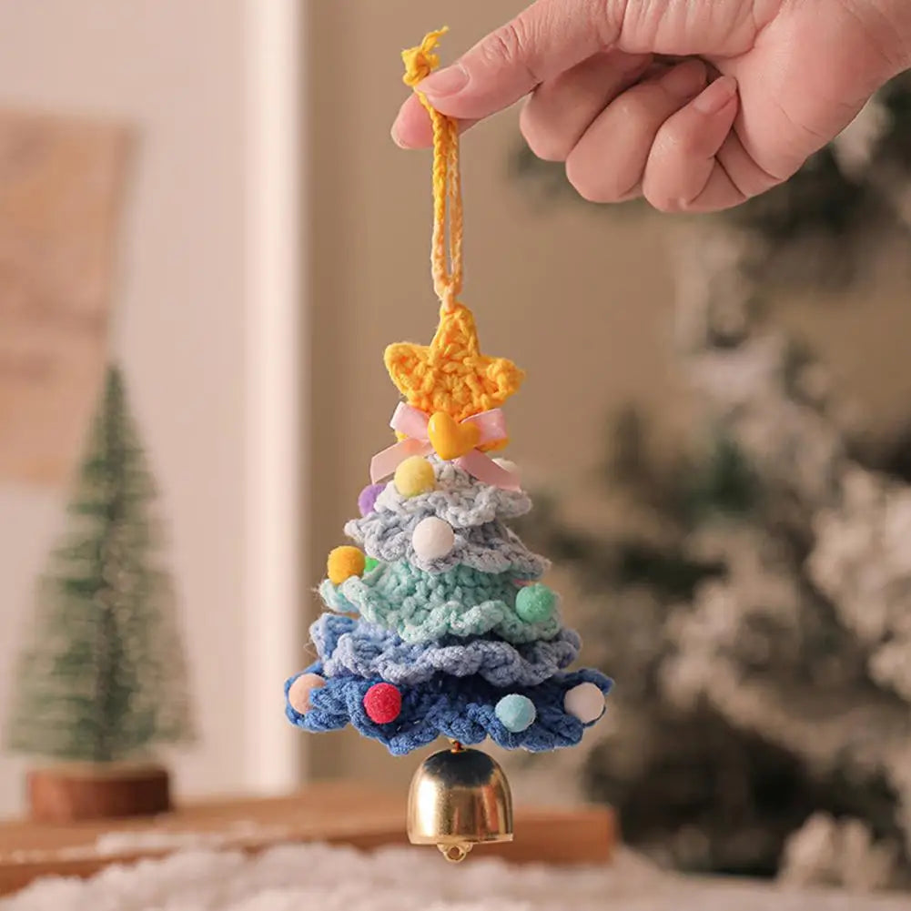 Christmas Tree Car Ornament Christmas Tree Knit Hand-knitted Gift Creative Ornament Home Decoration Christmas Gift Birthday Gift