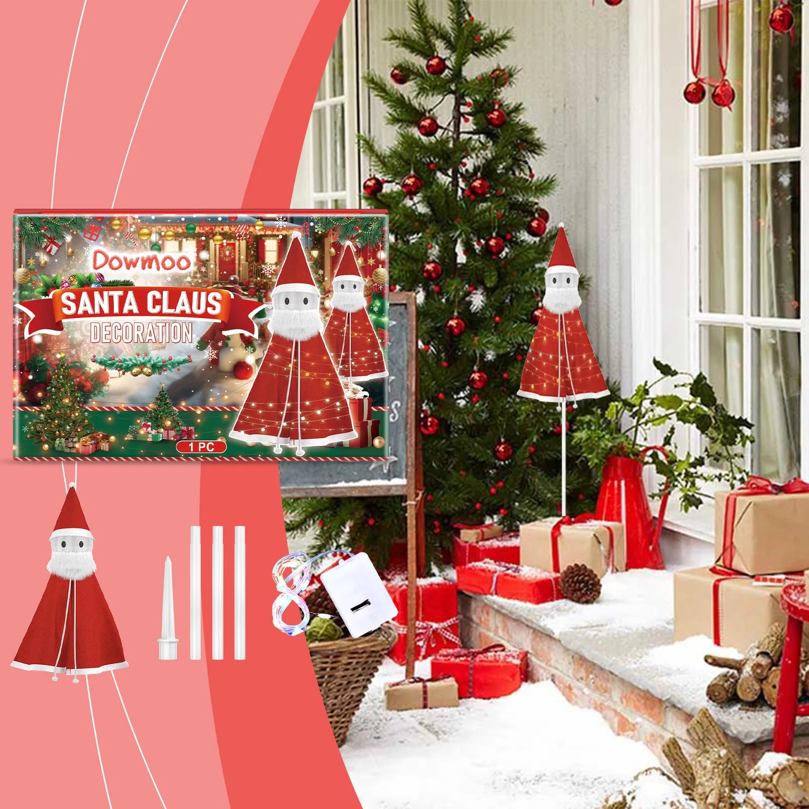 Christmas Santa Claus Decorations Fun Ornaments for Festive Atmosphere Detachable Lightweight Playful Toys