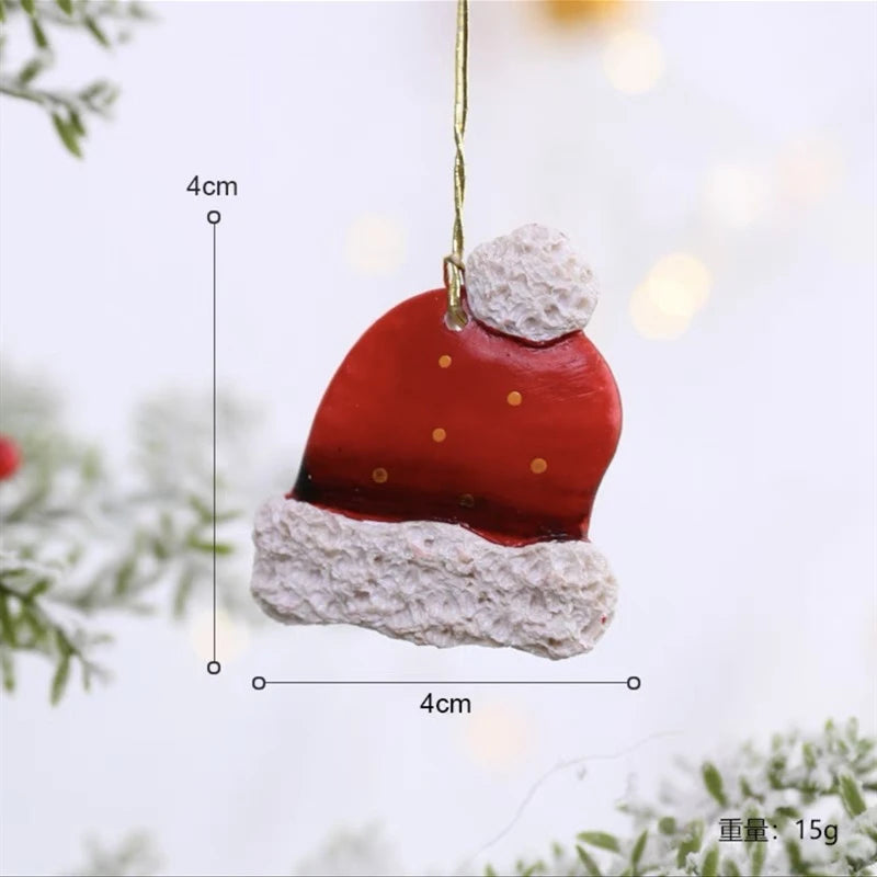Christmas Resin Tree Decorations Santa Snowman Angel Pendant Ornament DIY Kids Toys Noel Navidad Kerst 2023
