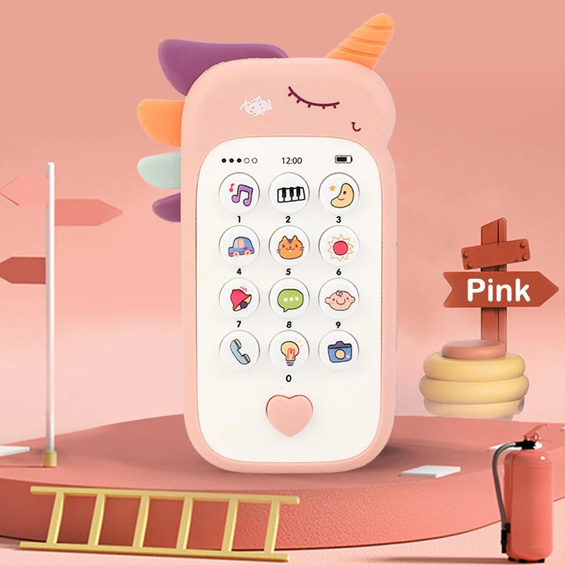 Baby Phone Toy Music Sound Telephone Sleeping Toys With Teether Simulation Phone Kids Infant Early Educational Toy Kids Gifts