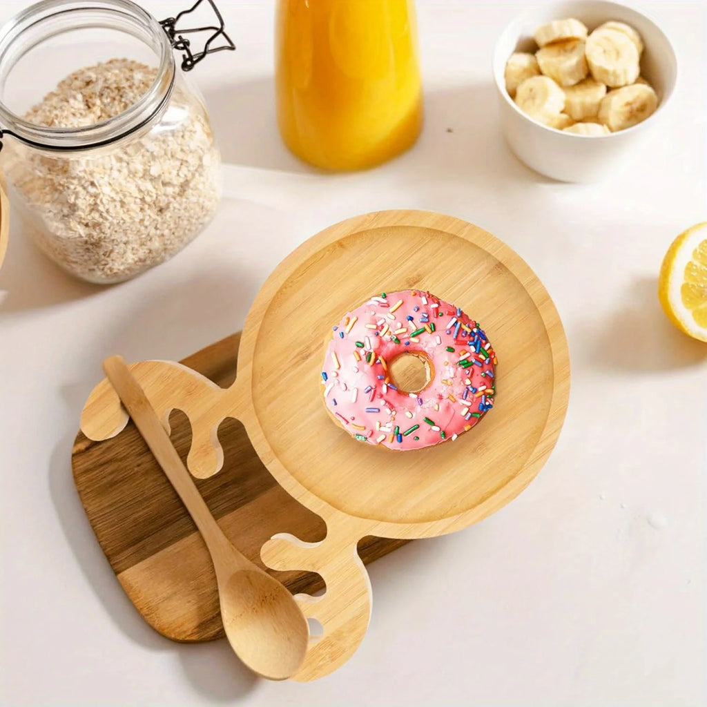 Christmas charm wooden appetizers for snacks, desserts and sweets, festive reindeer, tree and hat patterns, home decor