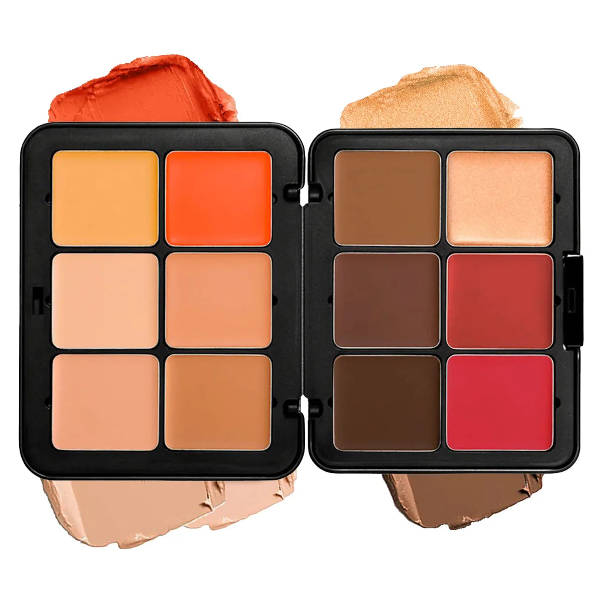 12-Color Iron Box Blusher Plate Multi-Color Cream Blush Plate Concealer Plate Contour and Highlighter Palette Makeup Blush Face