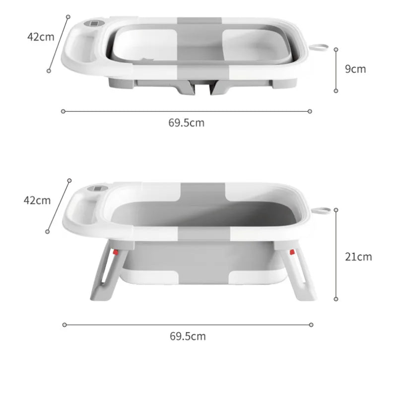 Baby Bathtub,Baby Bath Tub with Soft Cushion & Thermometer,Baby Bathtub Newborn to Toddler 0-36 Months,Portable Travel Baby Tub