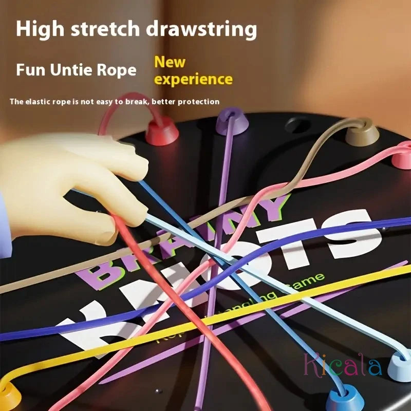 Kid Rope Knots Puzzle Board Game Color Line Twisted Connected Rope Sorting Logic Thinking Challenge Strategy Table Game Toys
