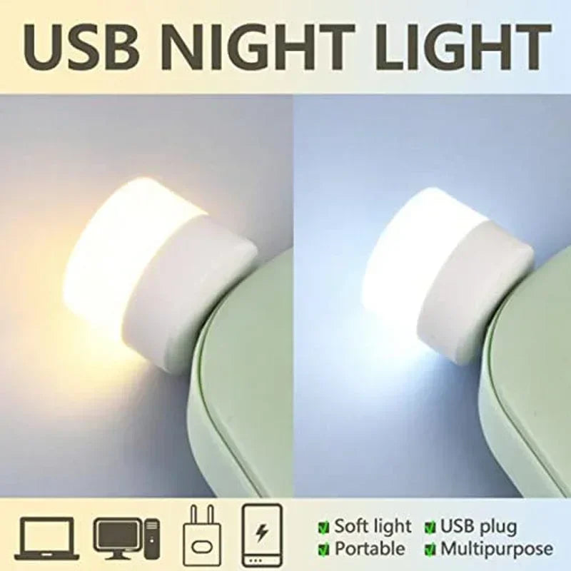 3-5Pcs Mini USB Night Light Warm White Eye Protection Book Reading Lights usb Plug Computer Mobile Power Charging LED night Lamp