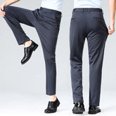 Mens Thin Stretch Straight Summer Pants Silky No-Iron Fabric
