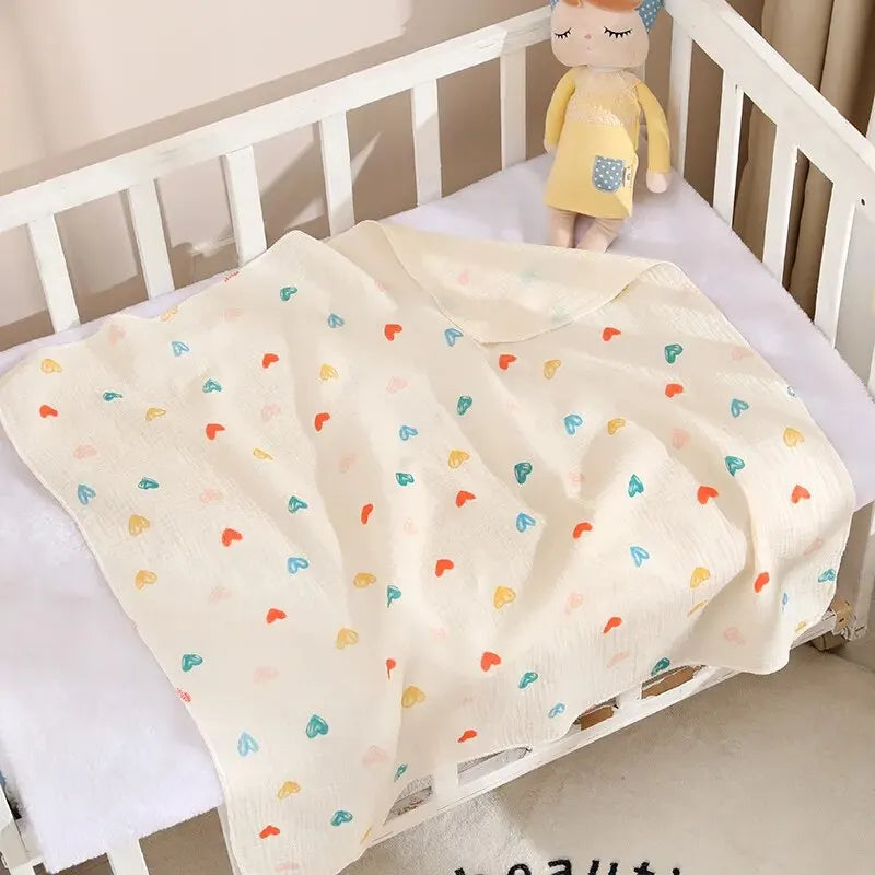 Baby Receive Blanket for Newborn Cotton Muslin Swaddle Blanket Bedding Infant Bath Towel Baby Items Mother Kids