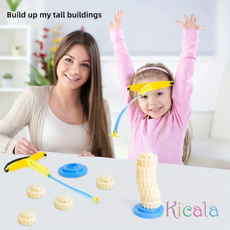 Exciting Pizza Tower Building Game Colorful Stacking Blocks for Family Fun Perfect for Parties Dorms & Holiday Gatherings