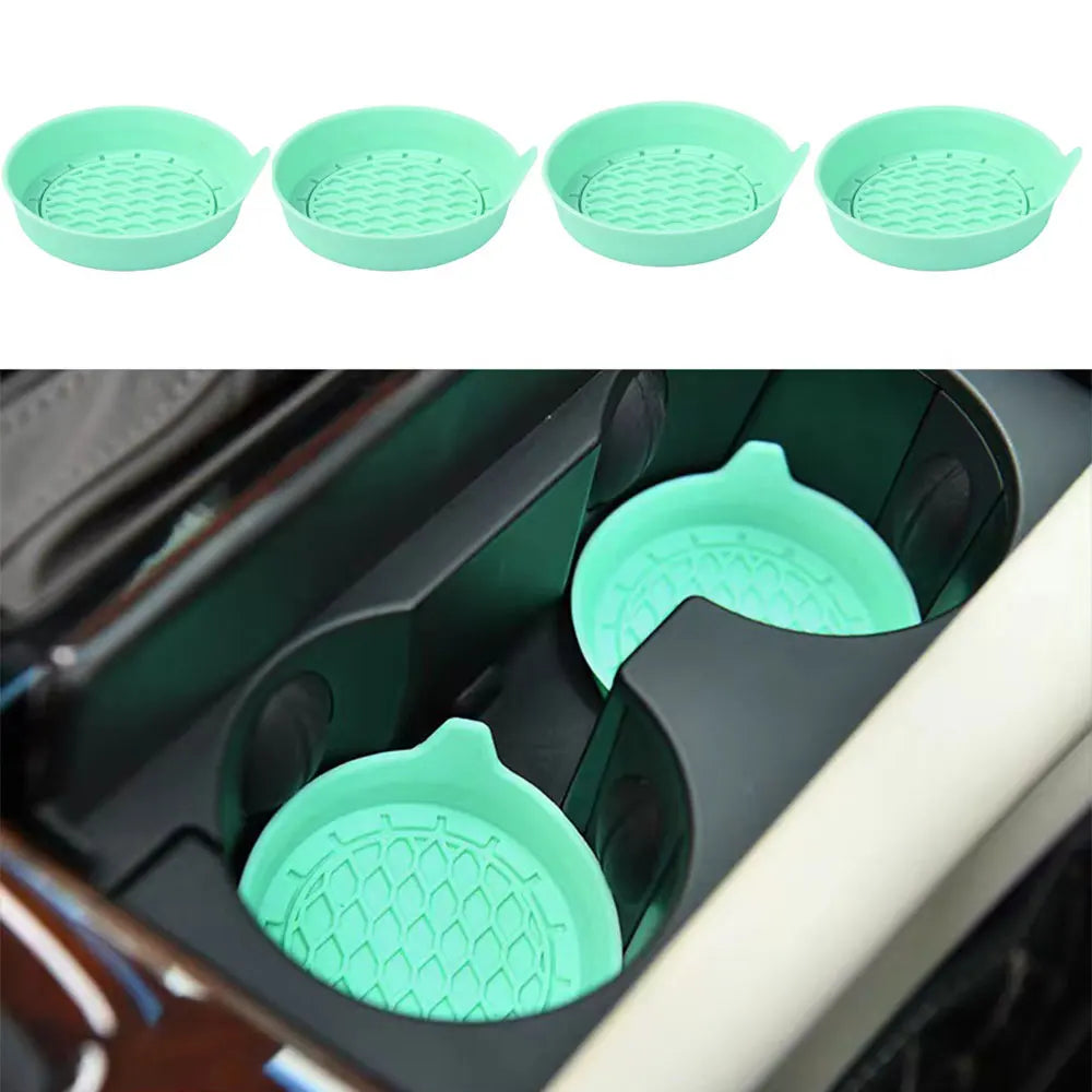 2/4pcs Car Cup Holder Coaster Silicone Cup Holder Insert Universal Non-Slip Cup Holders Car Accessories Interior Silent Cup Pad