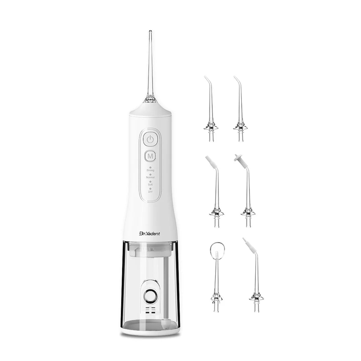 DrYadent Cordless YD06 Water Flosser 7 Nozzles 4 Smart Modes 3hrs Fast USB-C Charge 300ML Portable Tank 2min-Deep Cleaning Adult