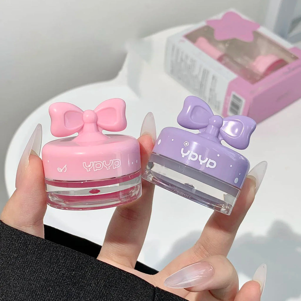 Two piece set of moisturizing lip gloss lip mask set, long-lasting moisturizing and glossy smooth makeup set