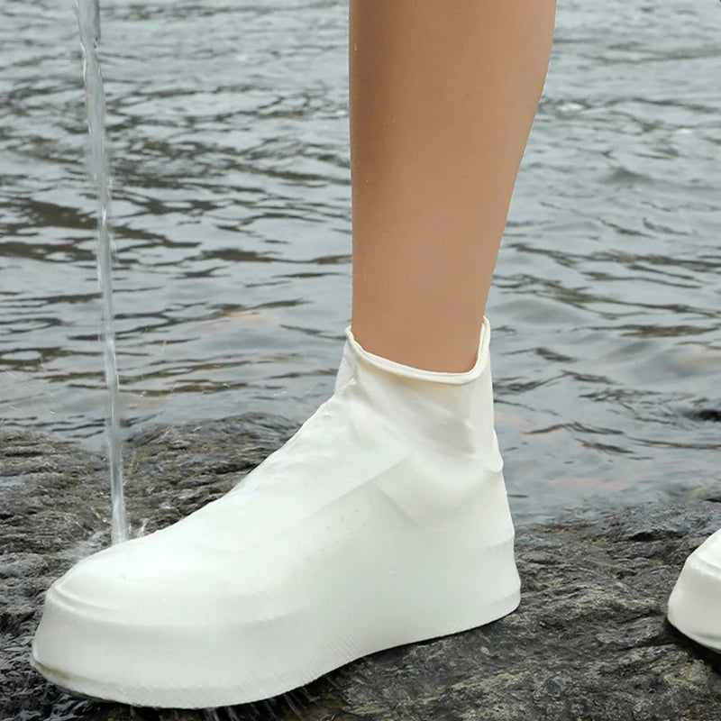 1 Pair Latex Rain Boot Overshoes Travel For Outdoor Use Latex Waterproof Shoe Covers Rainy Day Non-slip Reusable Foot Cover