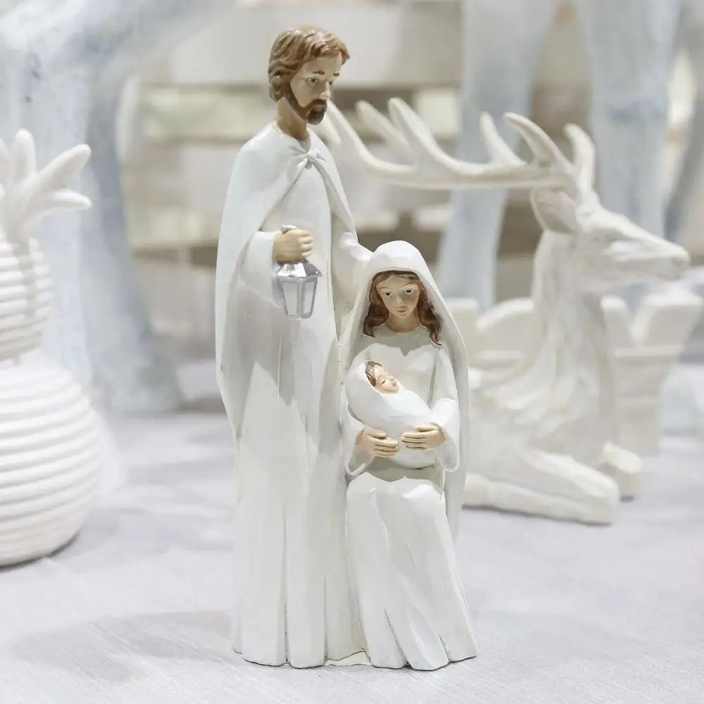 Christmas Holy Family FigurinesPiece Nativity Scene Figurine Wooden Christmas Religious Art Decor Statue Suitable For Home