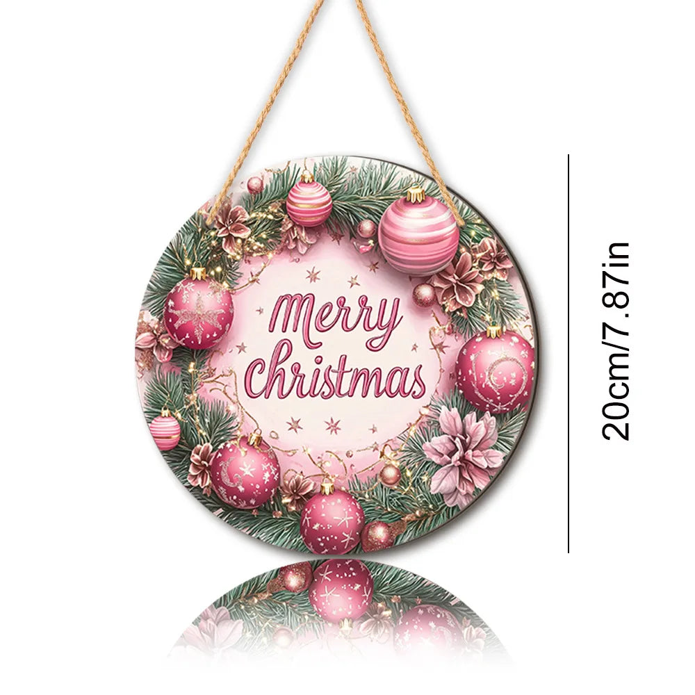 Christmas Christmas Tree Welcome Sign 2d Flat Wooden Holiday Party Hanging Sign Ornaments For Home Garden Decor Christma