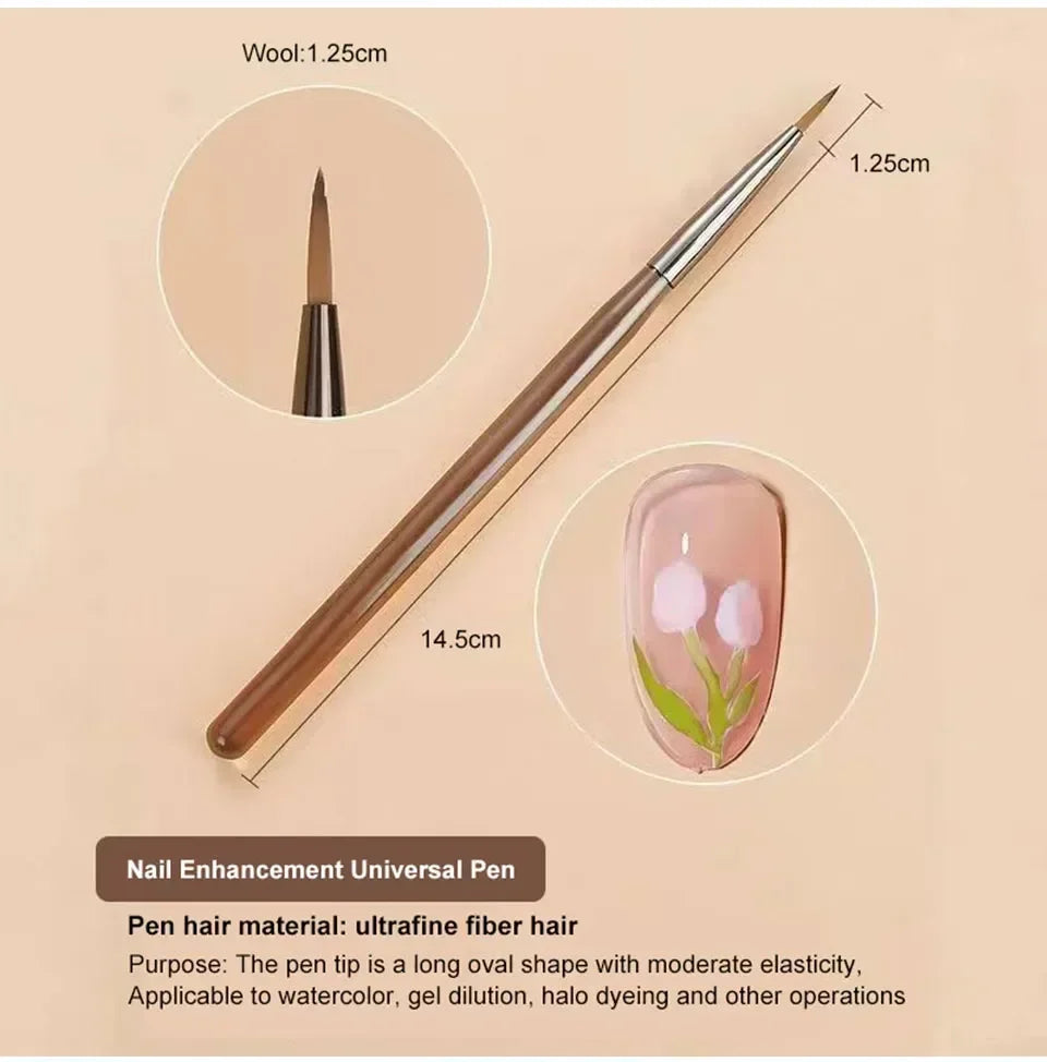 9PCS Nail Brush Liner DIY Painting Pen Manicure Acrylic Drawing Brush for Nail Art Design Nails Tip Display Painting Tool